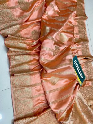 Peach Semi Mashroo Silk Saree