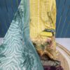 Yellow With Gray Cotton Suit with Patch Work & Dupatta