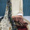 Light cream Cotton Suit with Patch Work & Dupatta