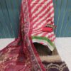 Pink And White Printed Cotton Suit with Patch Work & Dupatta