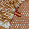 Light Brown Katan Banarasi Silk Suit With Zari Weaving & Dupatta