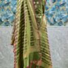 Green Katan Banarasi Silk Suit With Zari Weaving & Dupatta