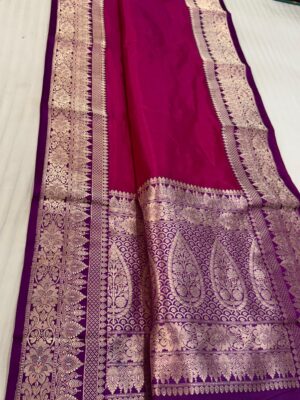 Maroon Pure Raw Mango Handloom Katan Silk Saree
