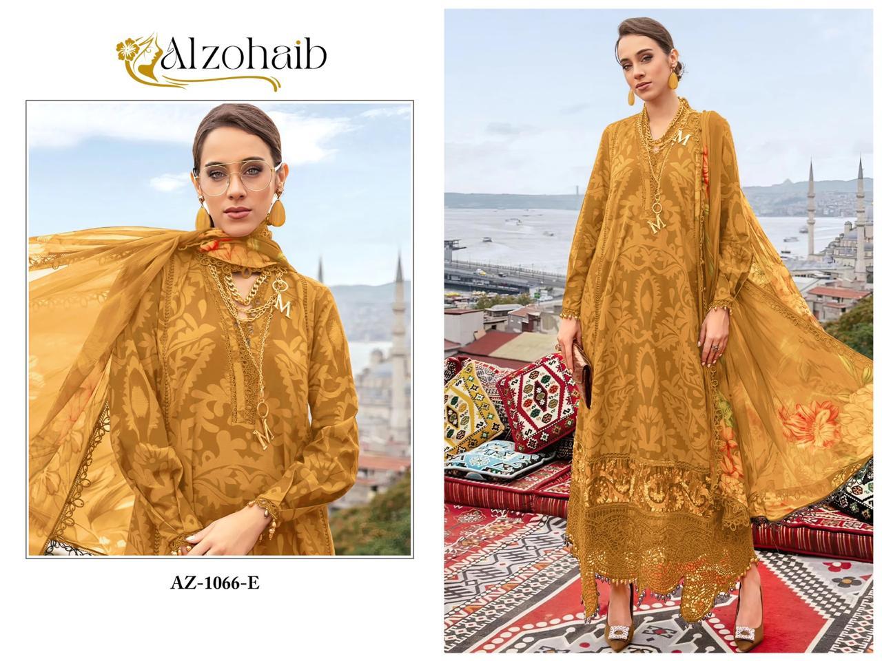 Dark Yellow Pure Cotton Embroidered Suit with Semi Lawn Bottom & Cotton/Chiffon Dupatta