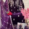 Purple Velvet Collection Suit Heavy Embroidered Premium Velvet Set