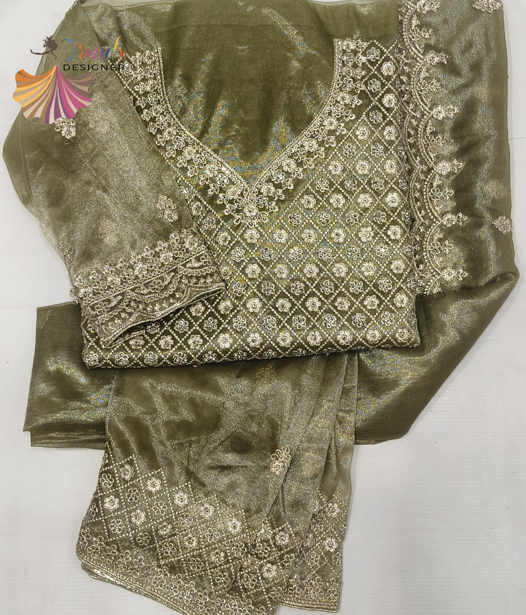 Royal Light Green Charm Festive Embroidered Suit