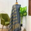 Gray Budget Friendly Banarasi Chanderi Silk Suit with Rangkaat Dupatta