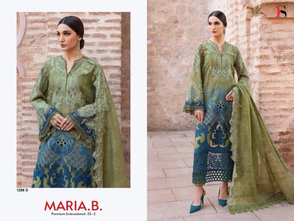 Light Green Pure Cotton Embroidered Dress Material with Malmal & Chiffon Dupatta