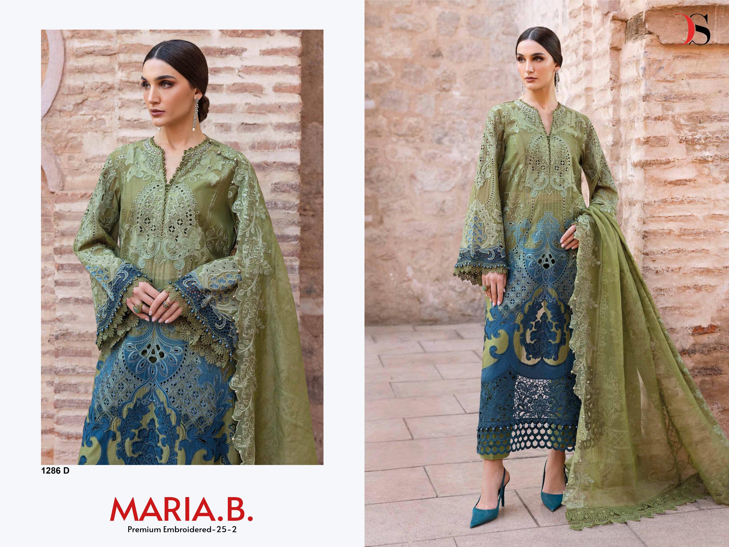 Light Green Pure Cotton Embroidered Dress Material with Malmal & Chiffon  Dupatta - Indian Ethnic Wear