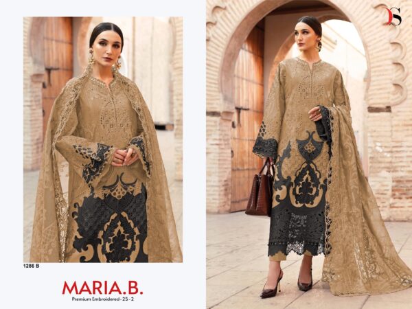 Light Brown Pure Cotton Embroidered Dress Material with Malmal & Chiffon Dupatta