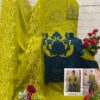Light Green Pure Cotton Embroidered Dress Material with Malmal & Chiffon Dupatta