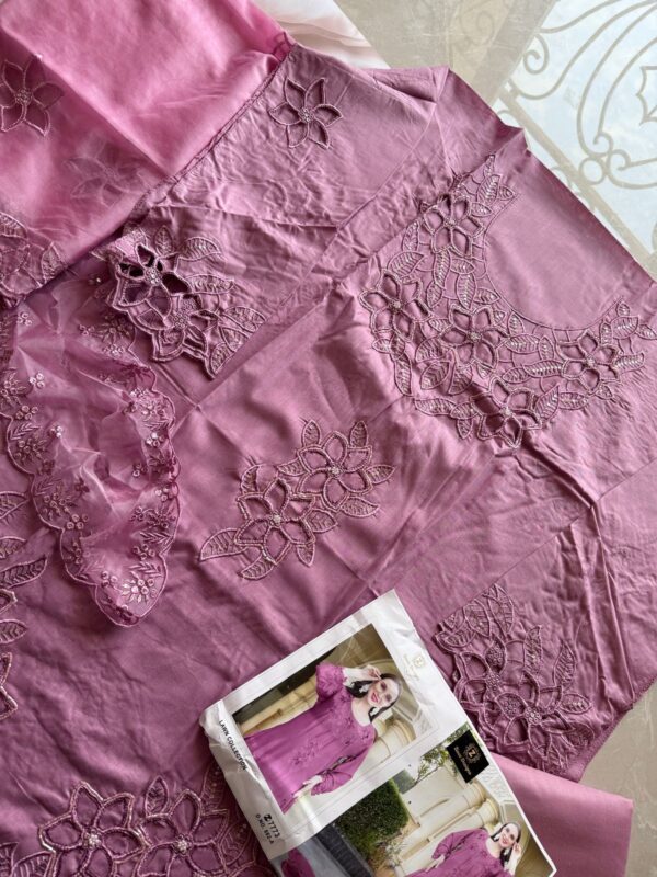 Pink Elegant Cambric Cotton Handwork Kameez Set