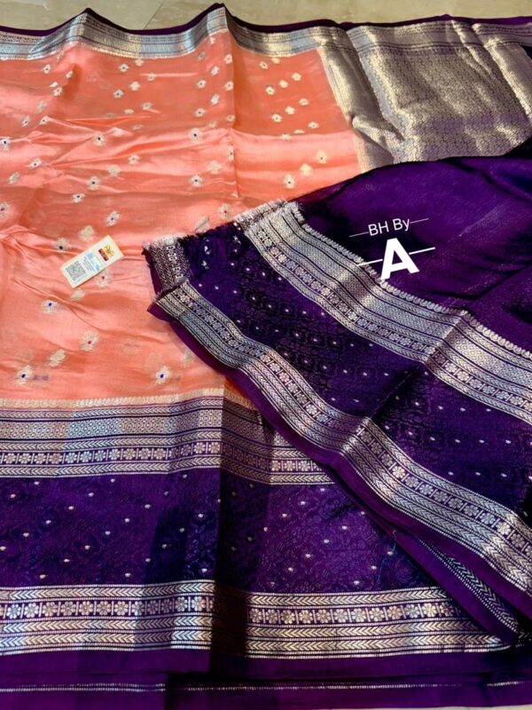 Pure Raw Mango Silk Saree Premium Weaving Saree with Contrast Blouse