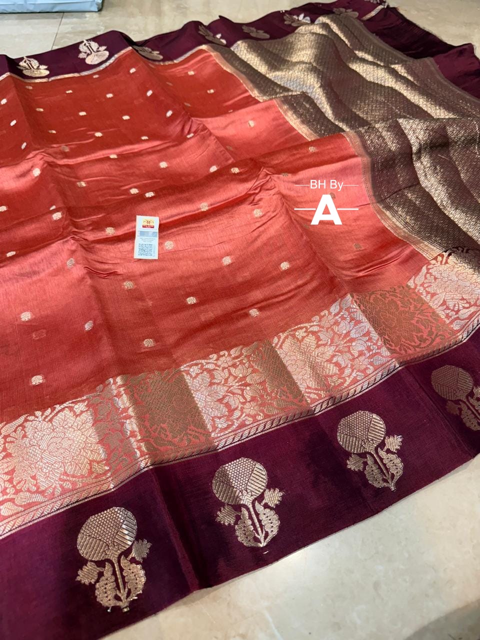 Pink And Purple Border Pure Raw Mango Silk Saree Premium Weaving Saree with Contrast Blouse