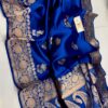 Royal Blue Pure Raw Mango Silk Saree