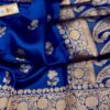 Royal Blue Pure Raw Mango Silk Saree