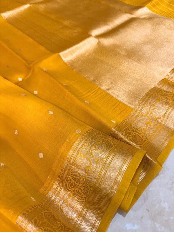 Yellow Exclusive Kora Banarasi Saree