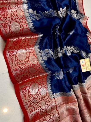 Teal Blue Raw Mango Silk Saree with Rich Pallu