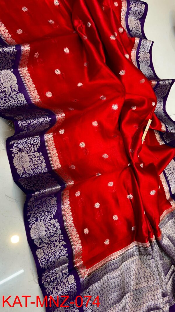 Red Raw Mango Silk Saree with Rich Pallu