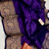 Purple Pure Raw Mango Silk Saree