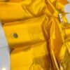 Yellow Pure Raw Mango Silk Saree