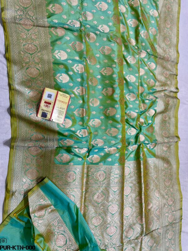 Mint Green New Exclusive Pure Banarasi Brocade Handloom Katan Weaved Saree
