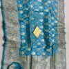 Turquoise Blue New Exclusive Pure Banarasi Brocade Handloom Katan Weaved Saree