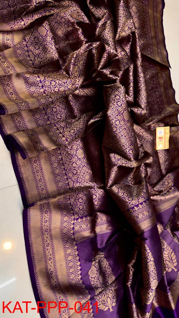 Deep Purple Exclusive Bridal Pure Handloom Banarasi Katan Silk Saree