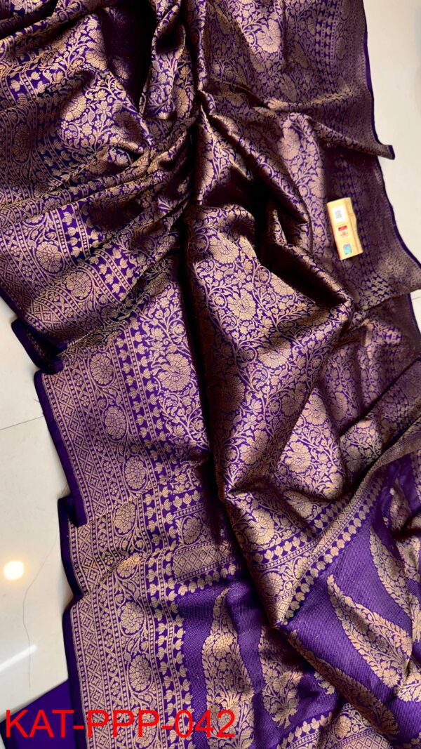 Deep Purple Exclusive Bridal Pure Handloom Banarasi Katan Silk Saree