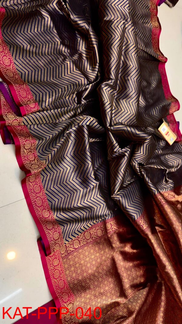 Maroon And Bronze Exclusive Bridal Pure Handloom Banarasi Katan Silk Saree