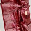 Wine Red Exclusive Bridal Pure Handloom Banarasi Katan Silk Saree
