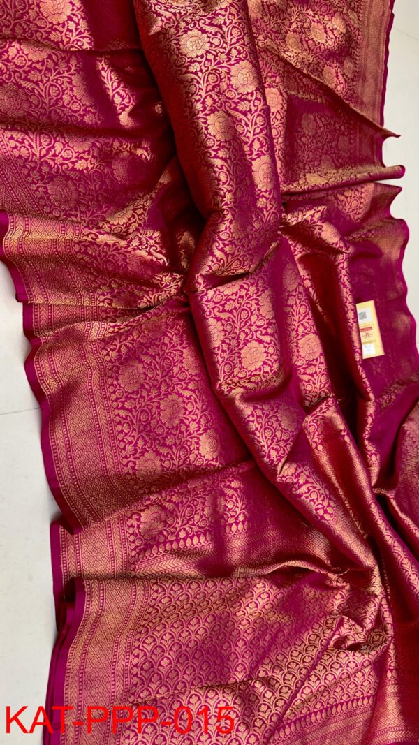 Magenta Exclusive Bridal Pure Handloom Banarasi Katan Silk Saree