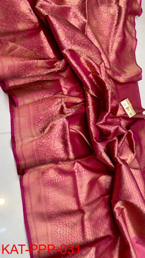 Bright Rani Pink Exclusive Bridal Pure Handloom Banarasi Katan Silk Saree