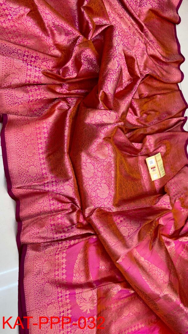 Rani Pink Exclusive Bridal Pure Handloom Banarasi Katan Silk Saree