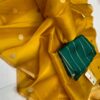 Yellow And Green Handloom Banarasi Pure Organza Kora Silk Saree