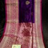 Purple And Pink Border IZA Pure Handloom Katan Silk Saree