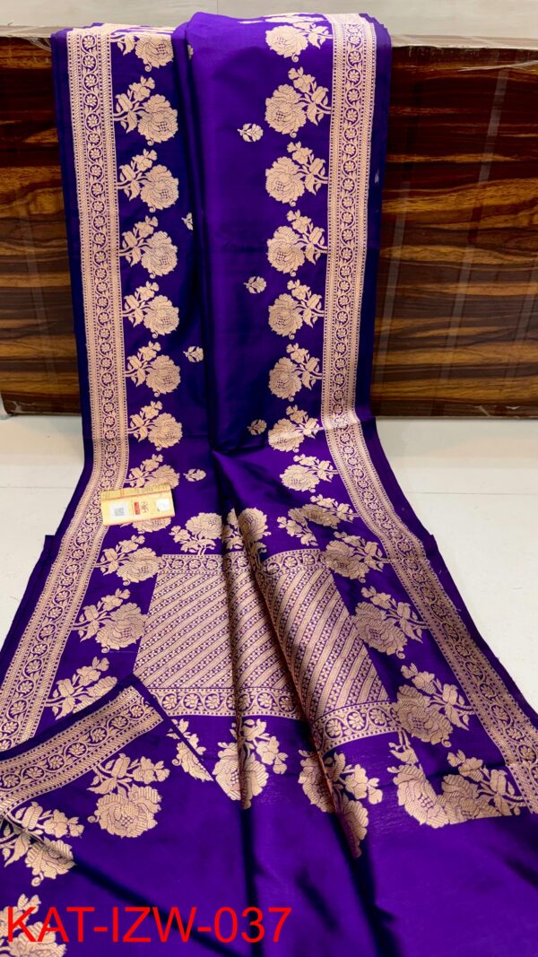 Deep Purple Banarasee Pure Handloom Khaddi Silk Saree