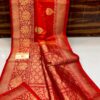 Red Banarasee Pure Handloom Khaddi Silk Saree