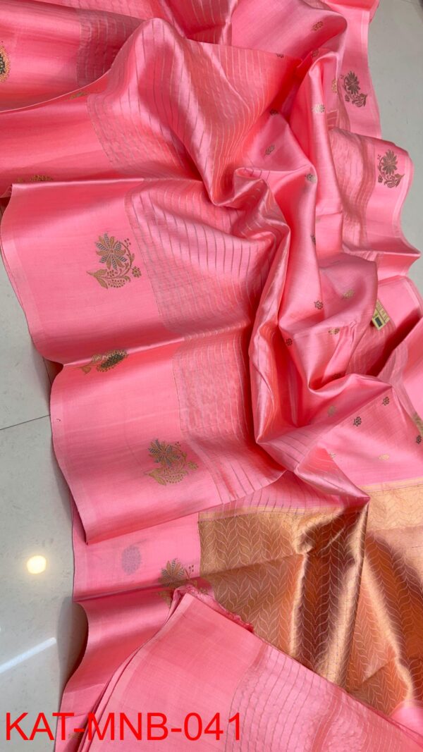 Pink Pure Raw Mango Silk Saree