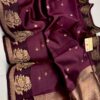 Deep Wine Pure Raw Mango Silk Saree