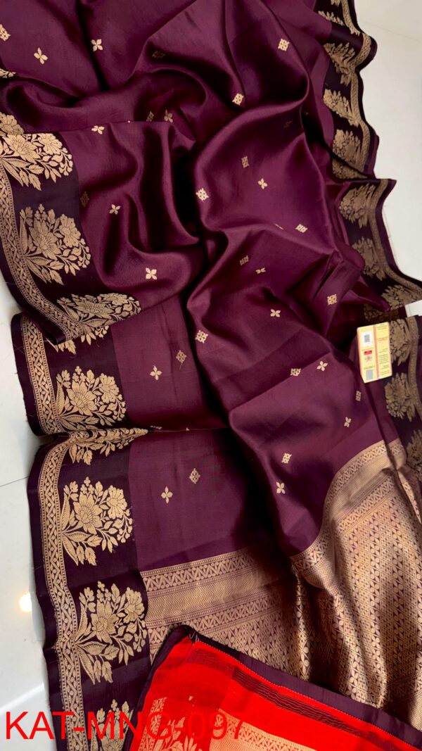 Deep Wine Pure Raw Mango Silk Saree