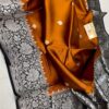 Mustard Brown And Silver Border Pure Raw Mango Silk Saree