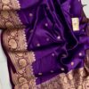 Dark Purple Pure Raw Mango Silk Saree