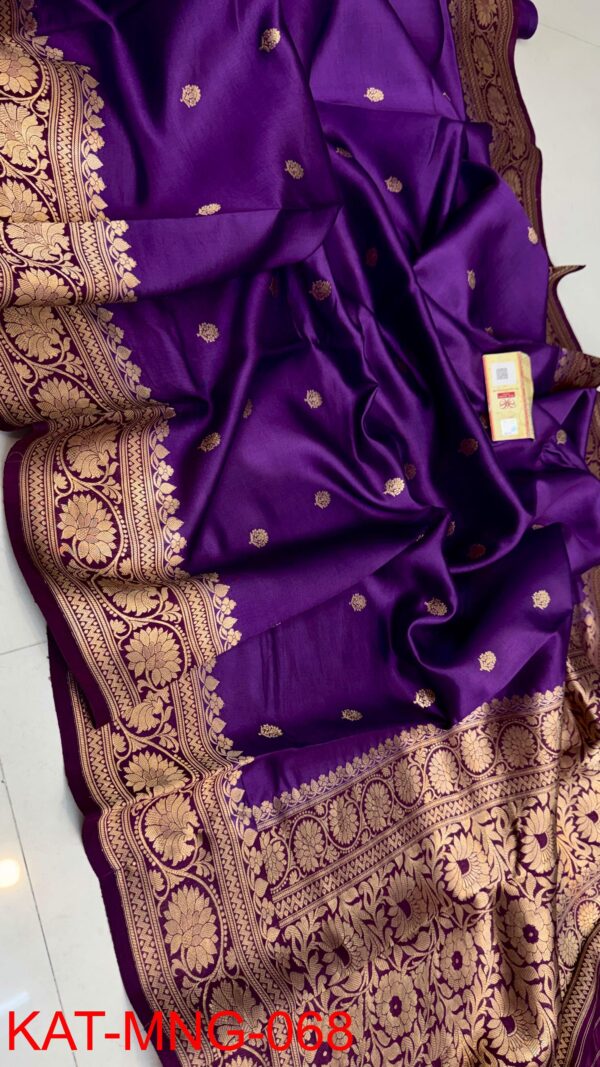 Dark Purple Pure Raw Mango Silk Saree