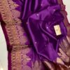 Bright Purple Pure Raw Mango Silk Saree