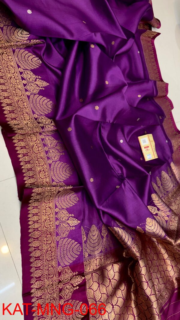 Bright Purple Pure Raw Mango Silk Saree