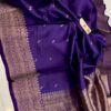Violet Pure Raw Mango Silk Saree