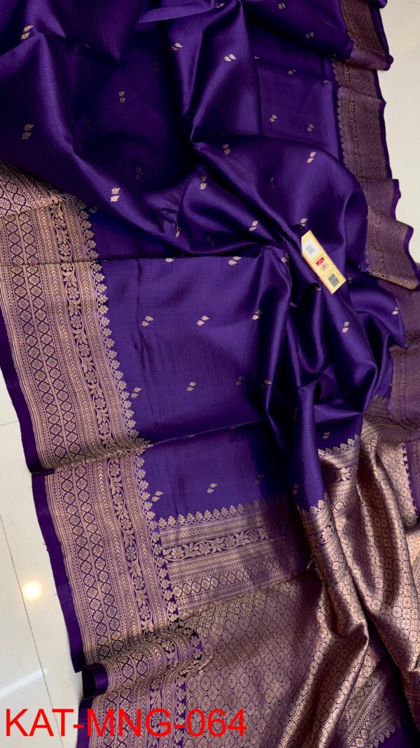 Violet Pure Raw Mango Silk Saree