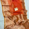 Orange Exclusive Mashru Border Kora Banarasi Silk Saree