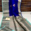 Royal Blue And Light Turquoise Exclusive Kora Banarasi Saree